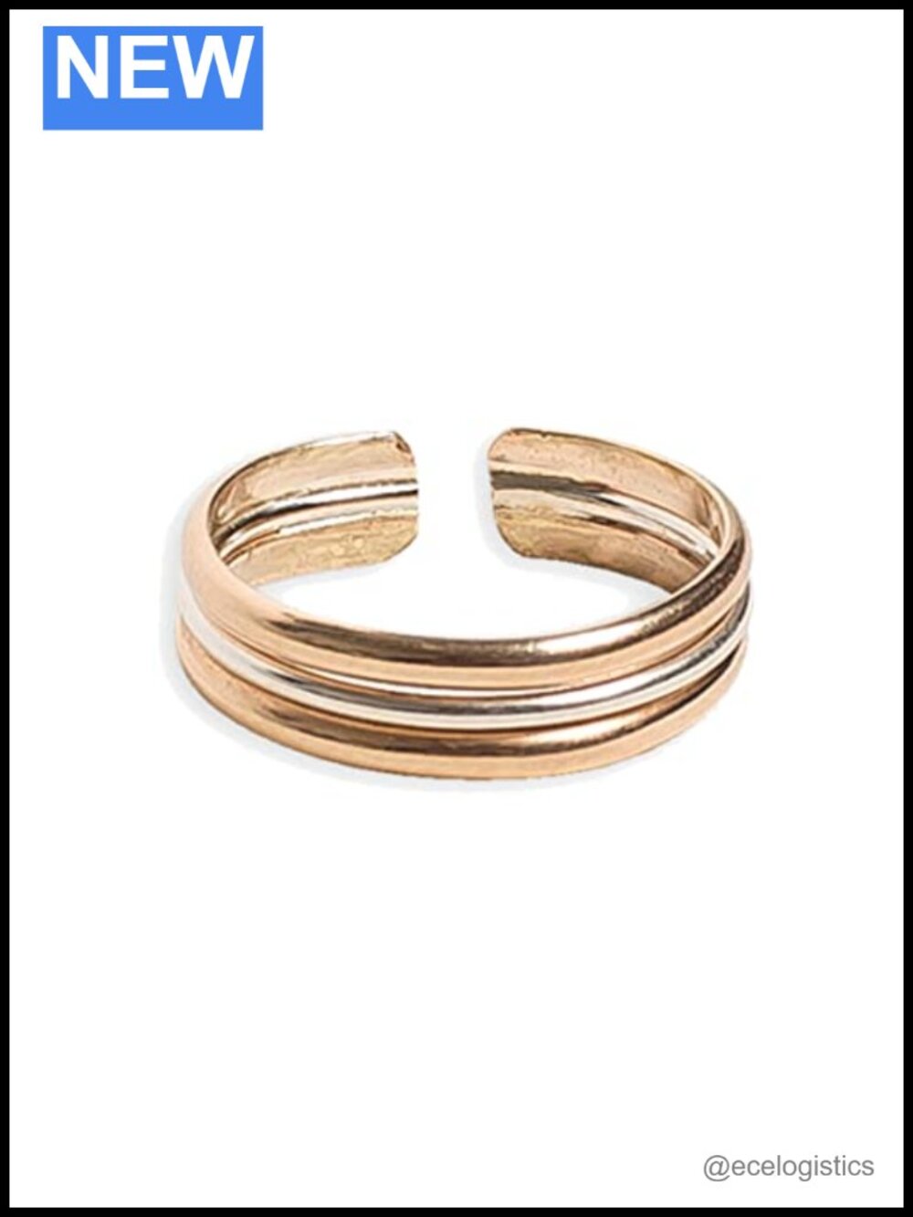 14K Gold Fill Sterling Silver Triple Stack Adjustable Toe Ring